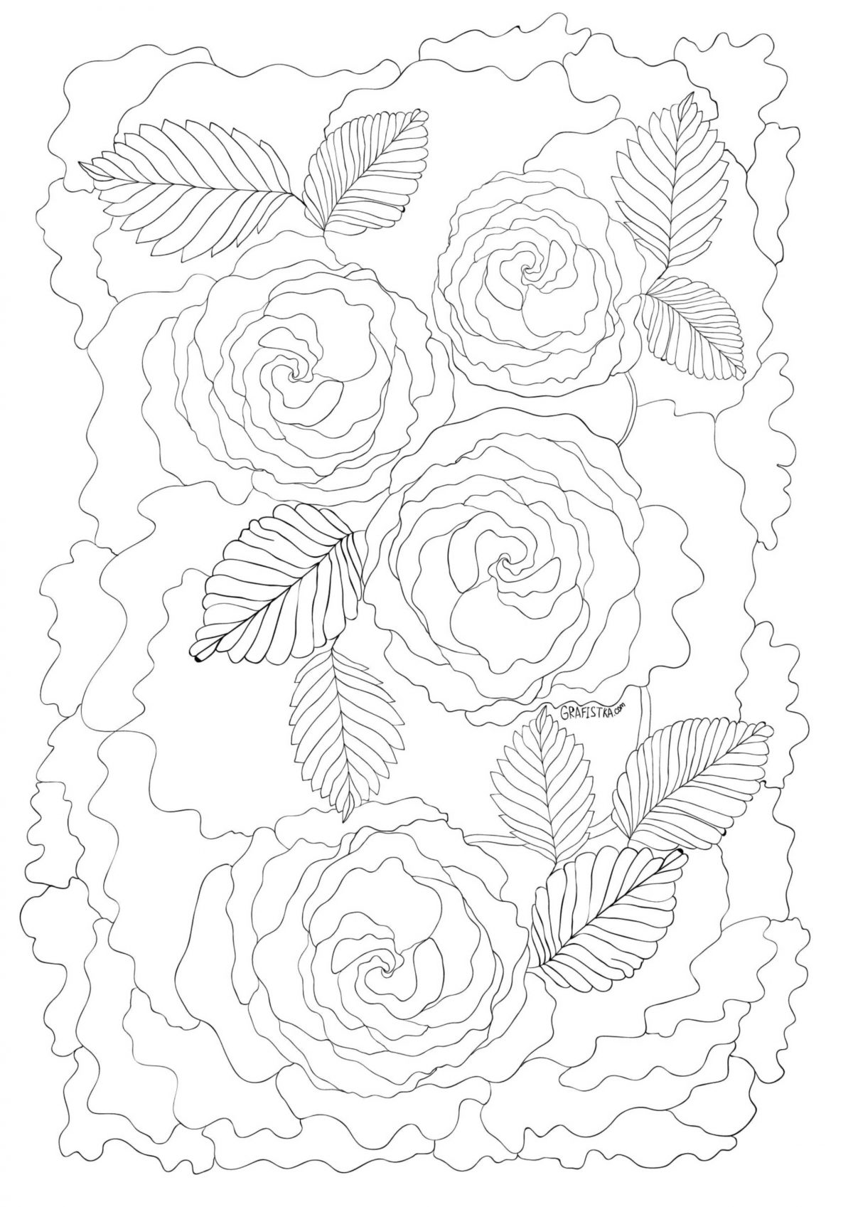 Раскраска с цветы Розы