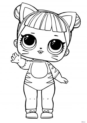 Раскраска "Кукла ЛОЛ" в костюме тигренка