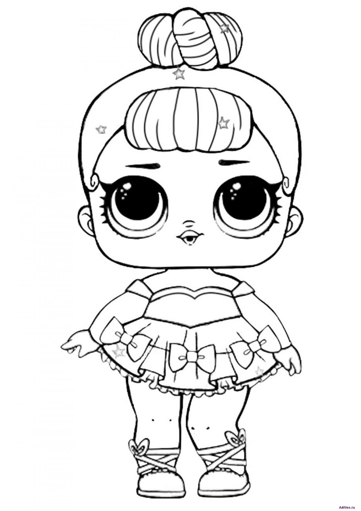 Кукла ЛОЛ в платье - раскраска для девочек
